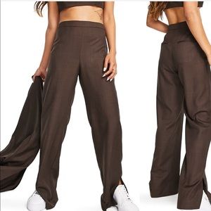✨BRAND NEW✨ BROWN TOPSHOP HIGH WAIST SLIDE SLIT PANTS